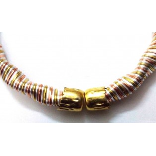 WAVY Copper & Brass Plain Cuff Bracelet Wristlet Wristband Fashion - 7 mm Thick